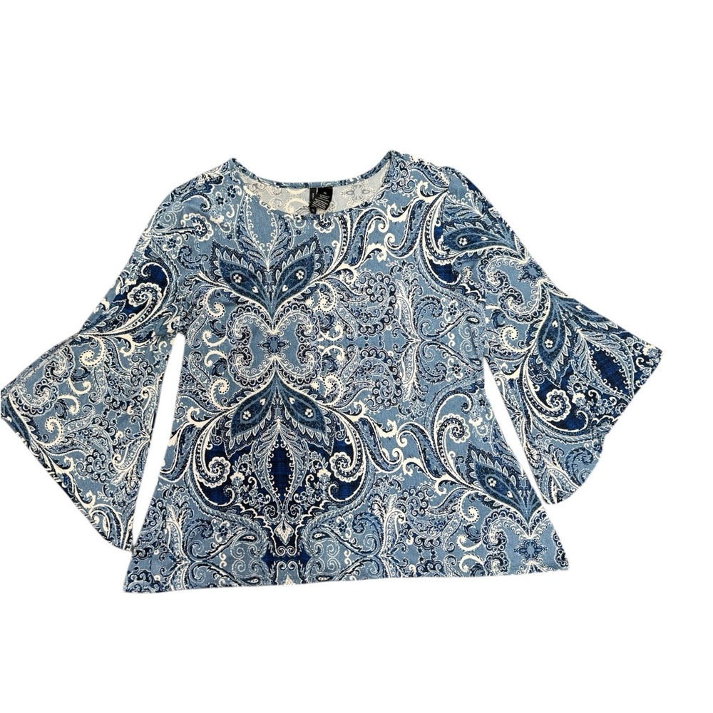 Paisley Butterfly Sleeve Stretchy Blouse Boho Goes to the Beach size  XL - Picture 3 of 6